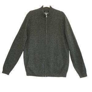 CALIBRATE Merino Wool Blend Cardigan Men XL FullZip Minimalist Cozy Gorpcore Y2K